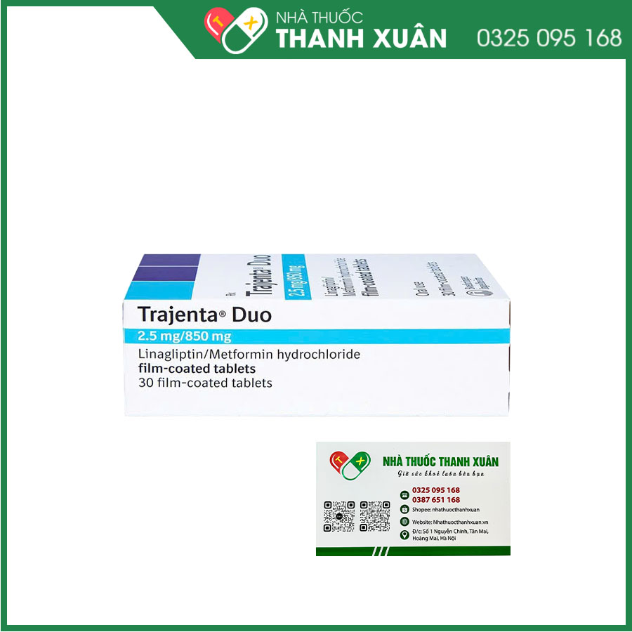 Trajenta Duo 2,5mg/850mg thuốc điều trị đái tháo đường tuýp 2